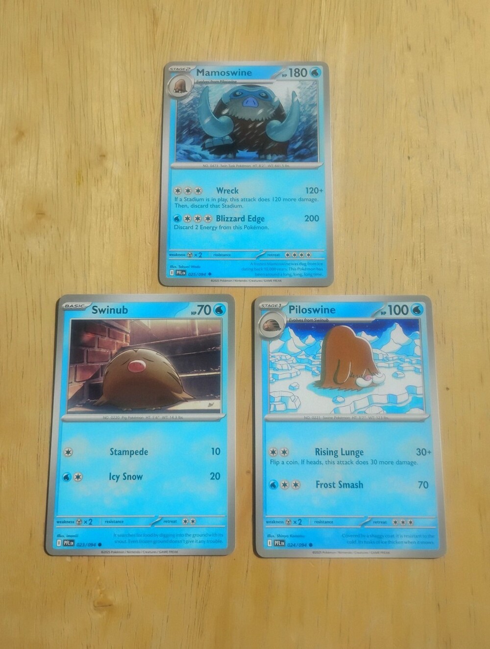Mint Mamoswine Piloswine & Swinub Mega Evolutions Phantasmal Flames Pokemon Card